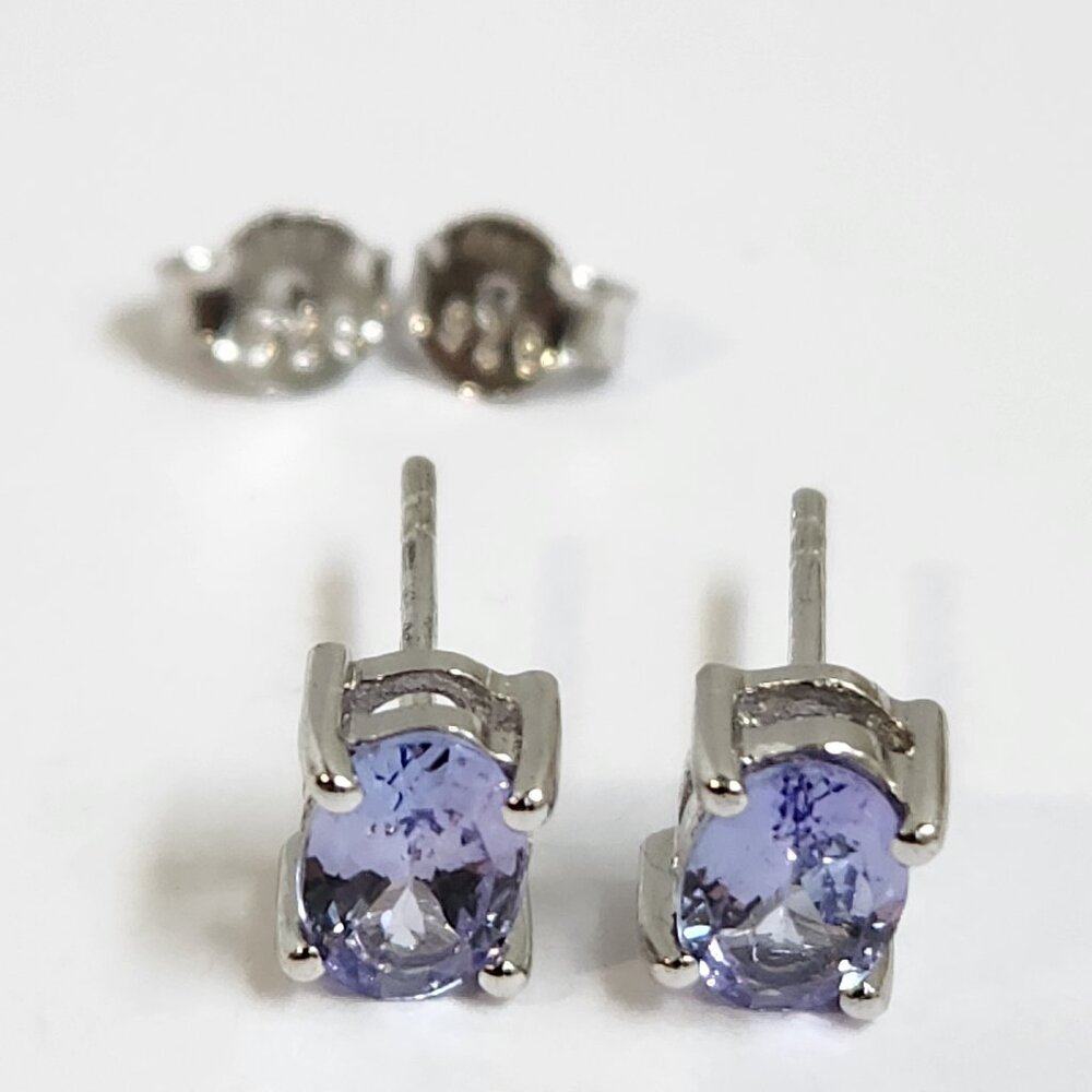 NIB VTG NATURAL Kutamani Tanzanite 925 Stud Earrings - Picture 5 of 14